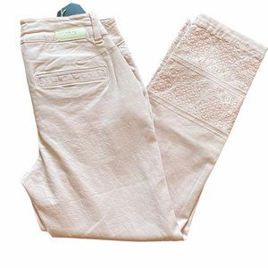 JAG Jeans Pink Floral Embroidered Cropped Jeans